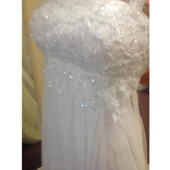 Modern Vintage Hi Lo Lace Wedding Dress Boho - Picture 5 of 13